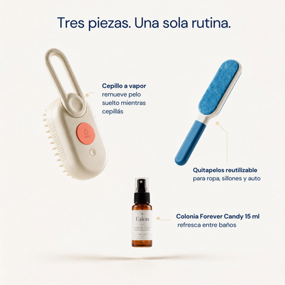 Kit Falon — Cepillo a Vapor + Quitapelos + Fragancia